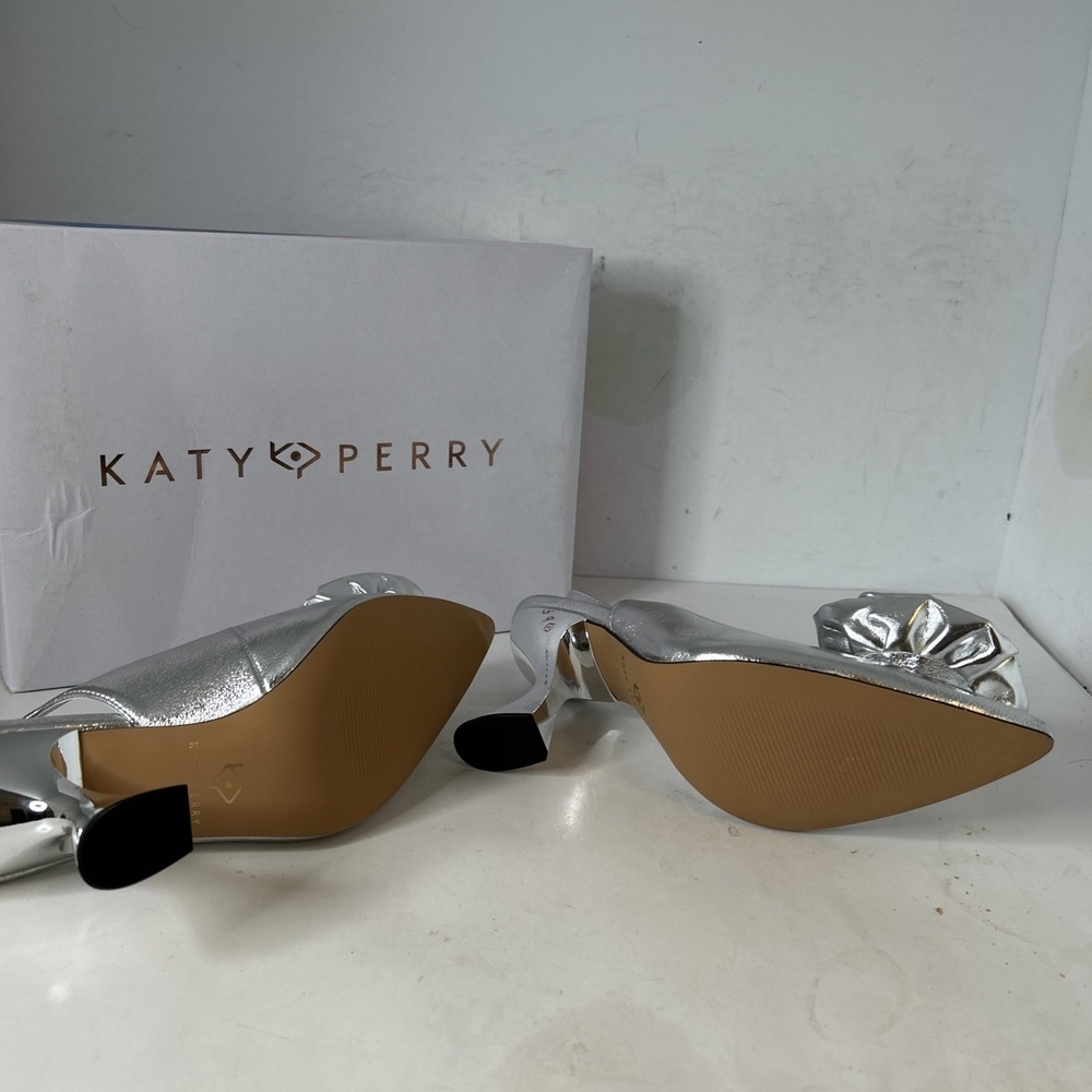 Katy Perry Laterr High Flower Silver Sz‎ 10 - Picture 9 of 10